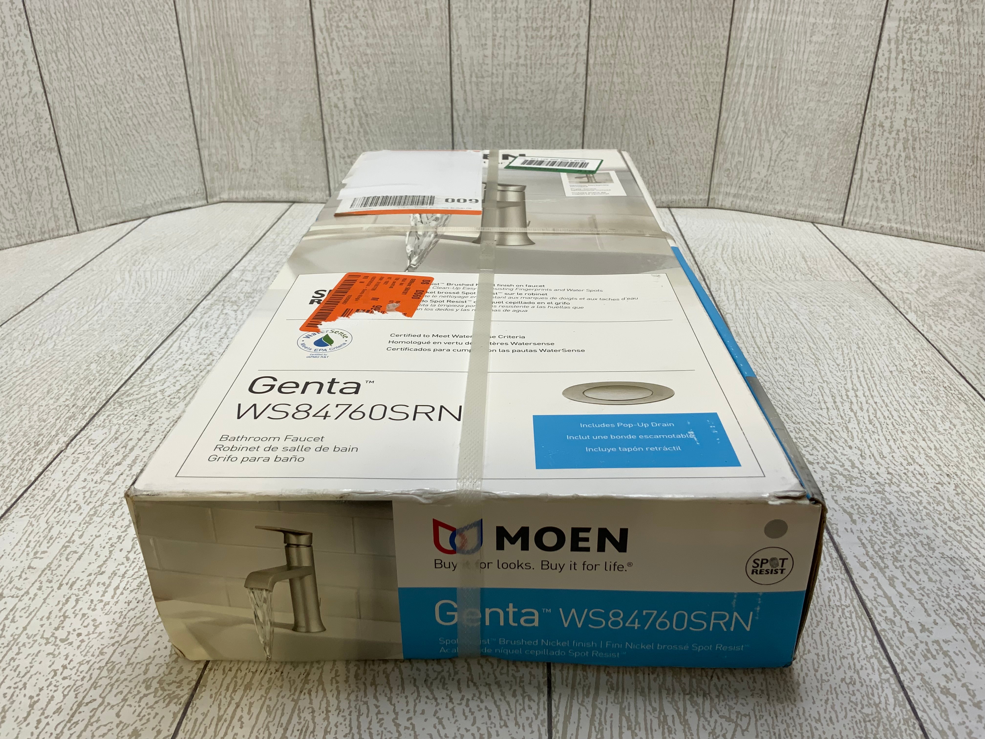 MOEN Genta Single Hole Single-Handle Bathroom Faucet-Spot Resist Brushed Nickel (7962030735598)
